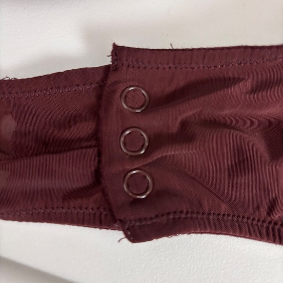 VICTORIAS SECRET Bodysuit Brown Icon Logo w/ Faux Leather Underwire Teddy Medium - Picture 6 of 9